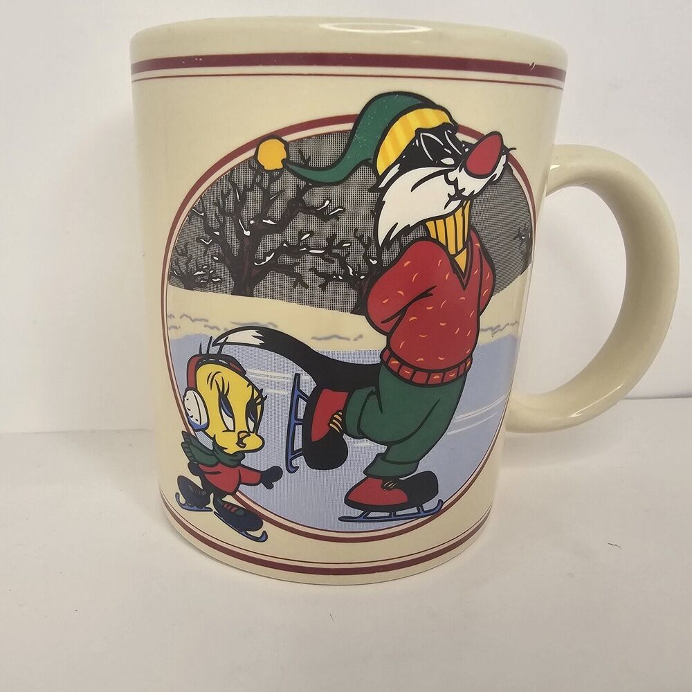 Looney Tunes Warner Bros. Tweety Bird Sylvester 1993 Chilly Scenes Of Winter Mug